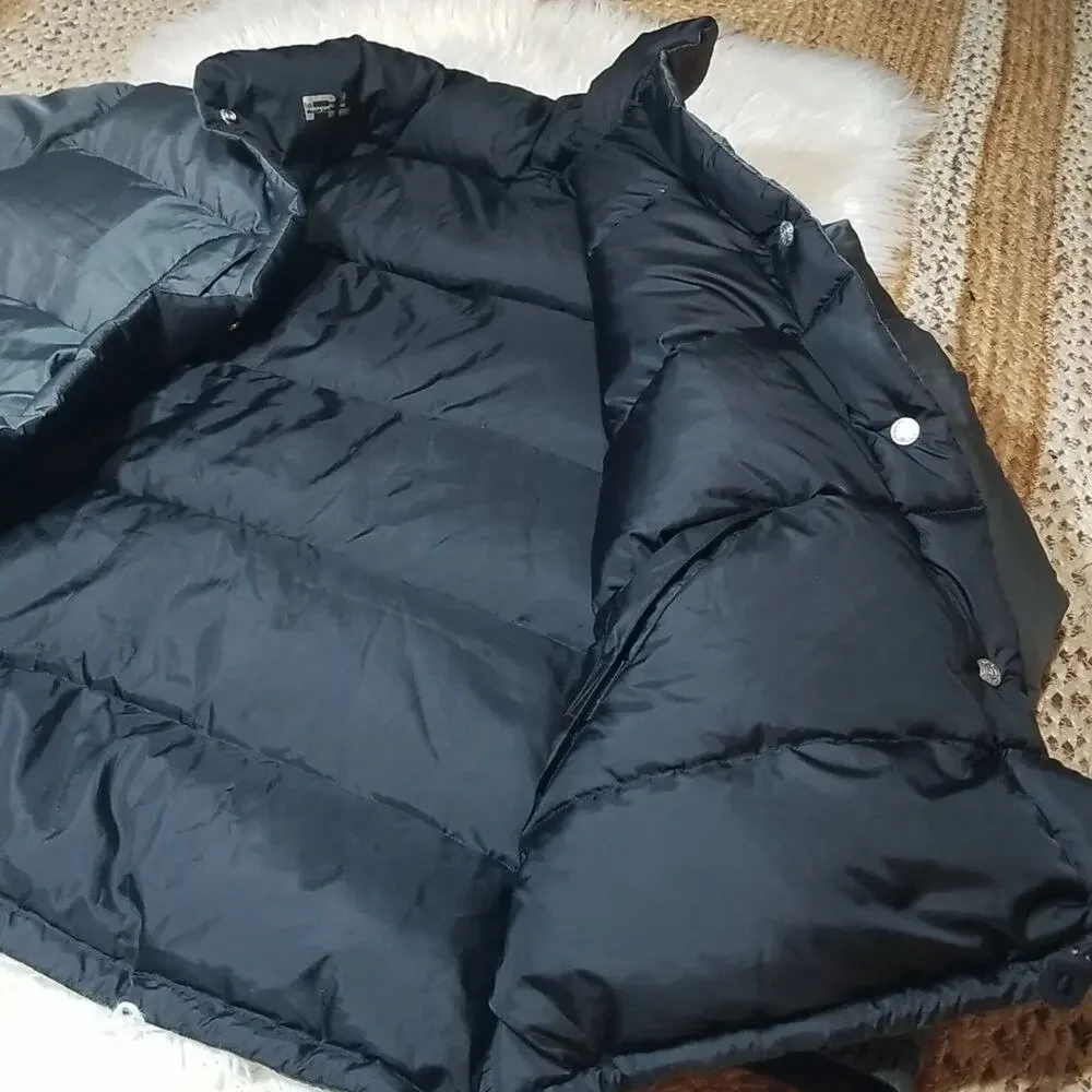 Vintage Polo Jeans Ralph Lauren Grey Quilted Down Reversible Puffer Coat